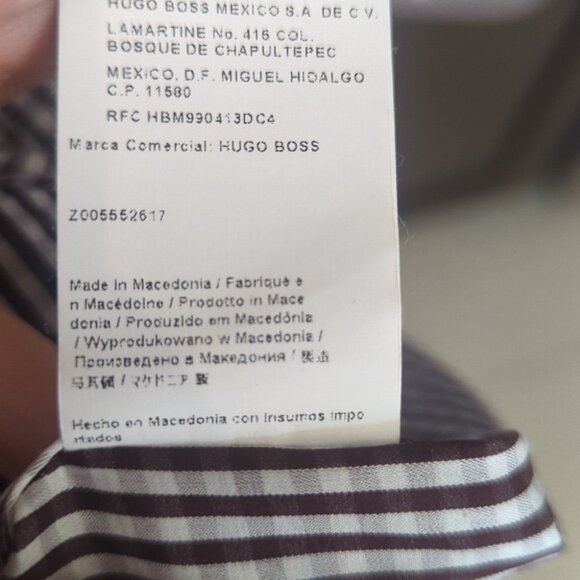 Hugo Boss Brown Gingham Brown and White  Shirt - Size 41 Like New - Picture 6 of 7